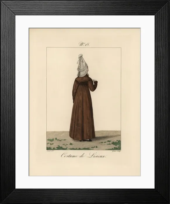 Framed Print : Woman in the costume of Lisieux, a town in Framed Print : Woman in the costume of Lisieux, a town in