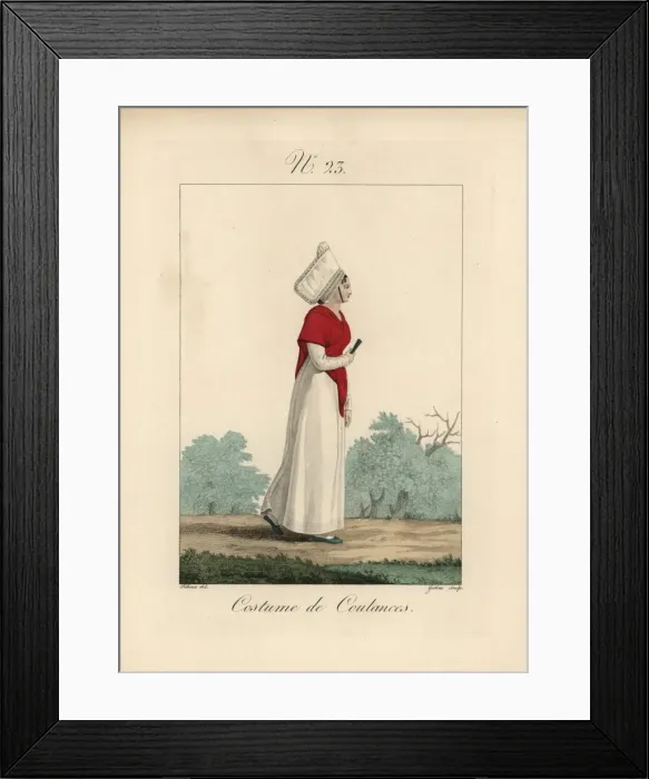 Framed Print : Woman in bavolet bonnet and costumer of Val-de-la-Haye Framed Print : Woman in bavolet bonnet and costumer of Val-de-la-Haye