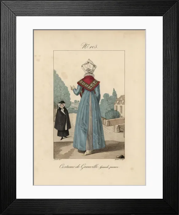 Framed Print : Costume of Granville A woman in her finery Framed Print : Costume of Granville A woman in her finery