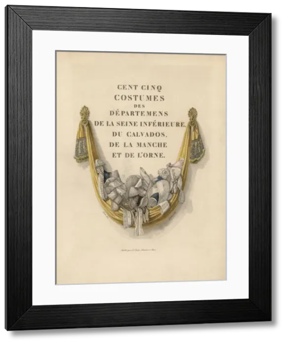 Framed Print : Frontispiece: Costumes of the departments of