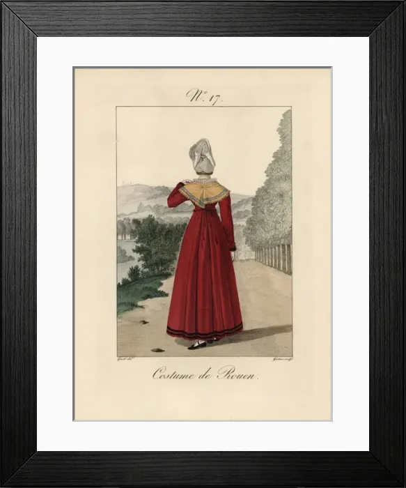 Framed Print : Woman of Rouen wearing an elegant bavolet with Framed Print : Woman of Rouen wearing an elegant bavolet with