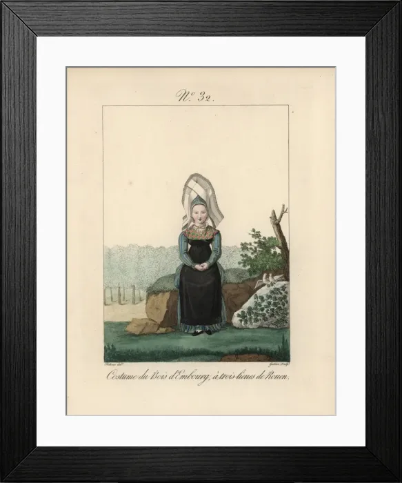 Framed Print : Young woman in the costume of Bois d Embourg Framed Print : Young woman in the costume of Bois d Embourg