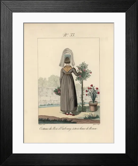 Framed Print : Costume of Bois d Embourg Rear view of Framed Print : Costume of Bois d Embourg Rear view of