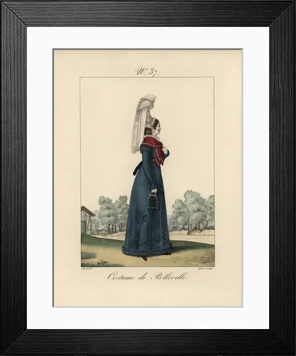 Framed Print : Women of Bolbec in costume for baptisms, weddings Framed Print : Women of Bolbec in costume for baptisms, weddings