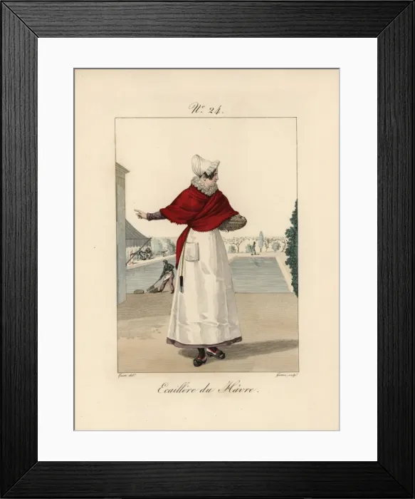 Framed Print : Oyster shucker of Le Havre in a low bonnet Framed Print : Oyster shucker of Le Havre in a low bonnet