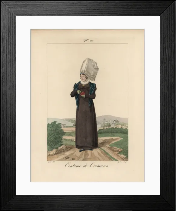 Framed Print : Woman in the costume of Coutances in large Framed Print : Woman in the costume of Coutances in large
