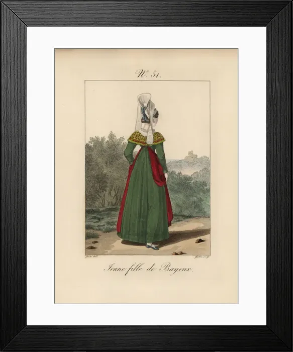 Framed Print : Young woman of Bayeux The bodice of this dress Framed Print : Young woman of Bayeux The bodice of this dress