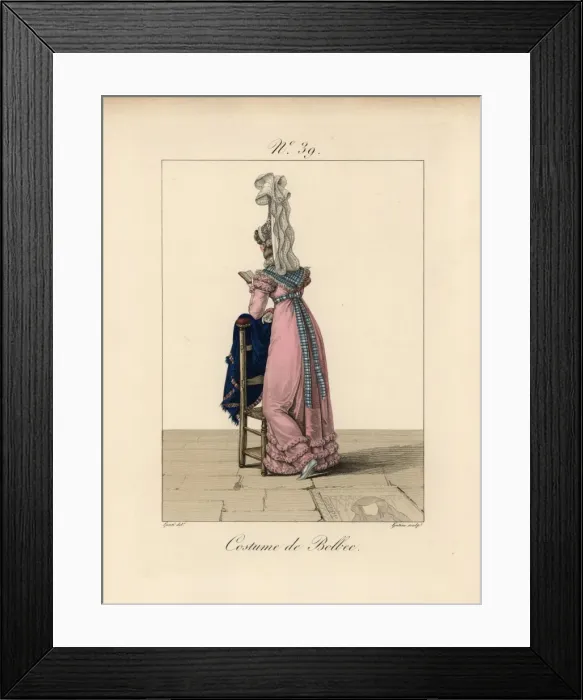 Framed Print : Woman in costume of Bolbec, reading a book Framed Print : Woman in costume of Bolbec, reading a book