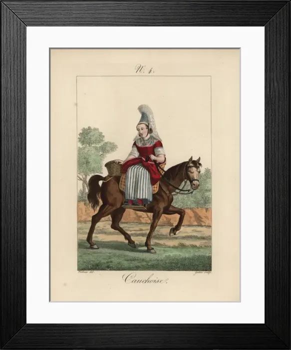 Framed Print : Woman from Caux wearing the traditional costume Framed Print : Woman from Caux wearing the traditional costume