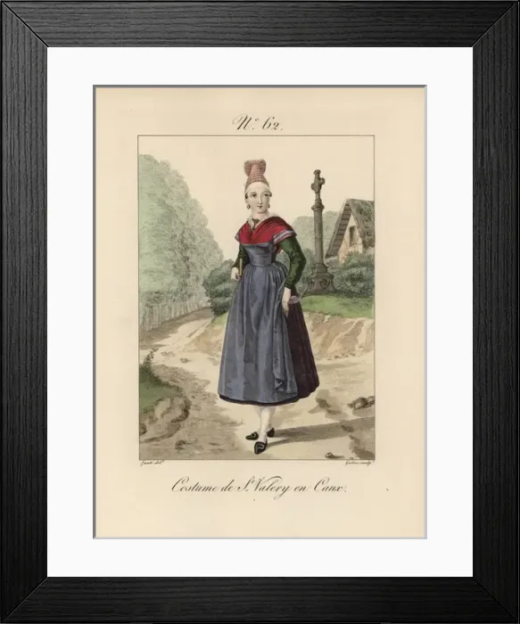 Framed Print : Costume of St Valery en Caux A simple bonnet Framed Print : Costume of St Valery en Caux A simple bonnet