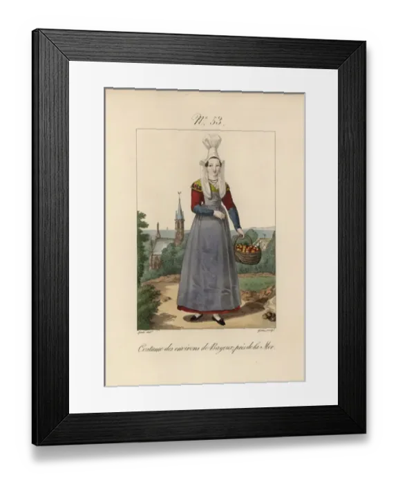 Framed Print : Costume of the Bayeux area, near the sea Framed Print : Costume of the Bayeux area, near the sea