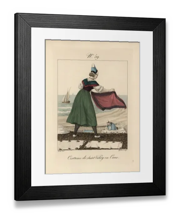 Framed Print : Costume of St Valery en Caux The bonnet is Framed Print : Costume of St Valery en Caux The bonnet is