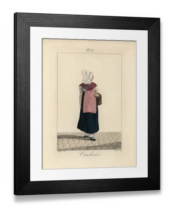 Framed Print : Servant woman wearing the bonnet of ordinary Framed Print : Servant woman wearing the bonnet of ordinary
