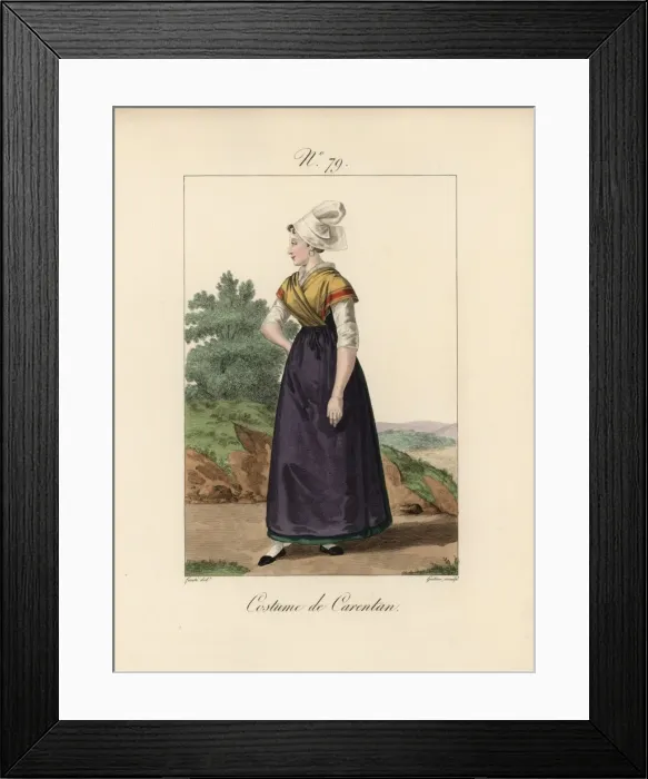 Framed Print : Costume of a servant of Carentan The papillon Framed Print : Costume of a servant of Carentan The papillon