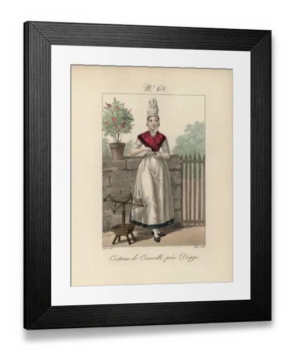 Framed Print : Costume of Crosville, near Dieppe The folds Framed Print : Costume of Crosville, near Dieppe The folds