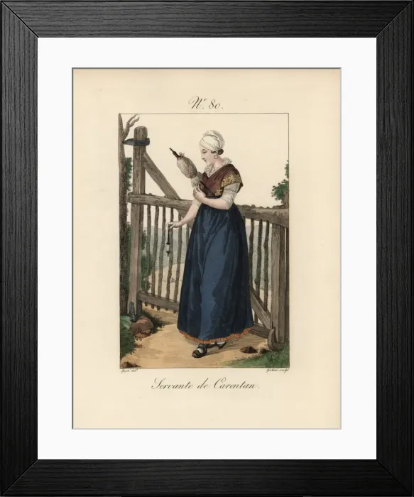 Framed Print : Servant at Carentan The simple cotton bonnet Framed Print : Servant at Carentan The simple cotton bonnet