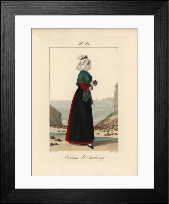 Framed Print : Costume of Cherbourg This young woman appears Framed Print : Costume of Cherbourg This young woman appears