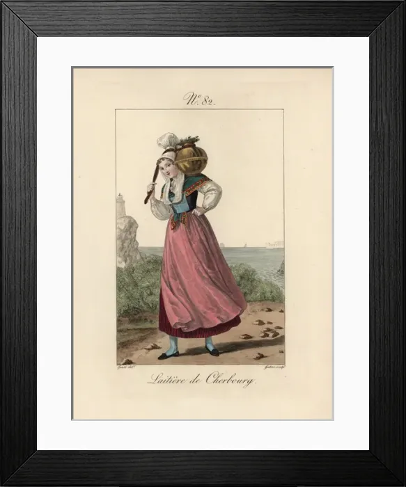Framed Print : Milkmaid of Cherbourg In Normandy, the women Framed Print : Milkmaid of Cherbourg In Normandy, the women