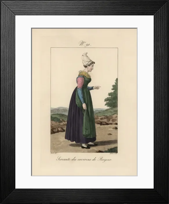 Framed Print : Costume of Bayeux Falling tails from the bonnet Framed Print : Costume of Bayeux Falling tails from the bonnet