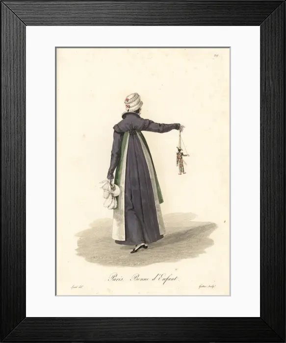 Framed Print : Childs maid, Paris, early 19th century Framed Print : Childs maid, Paris, early 19th century