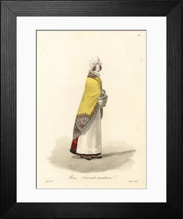 Framed Print : Servant mistress, Paris, early 19th century Framed Print : Servant mistress, Paris, early 19th century
