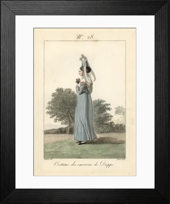 Framed Print : Costume of a woman from near Dieppe, 1827 Framed Print : Costume of a woman from near Dieppe, 1827