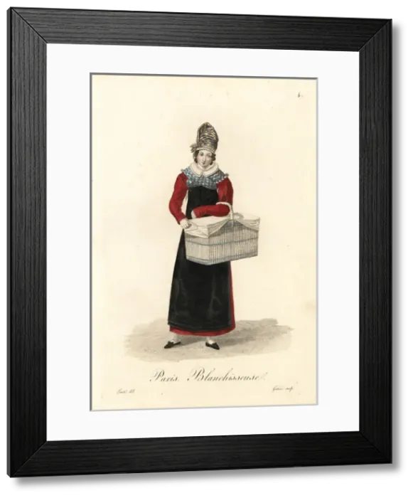 Framed Print : Laundress of Paris, early 19th century Framed Print : Laundress of Paris, early 19th century