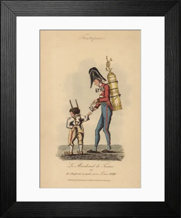 Framed Print : Itinerant seller of tissane with flask and cups Framed Print : Itinerant seller of tissane with flask and cups