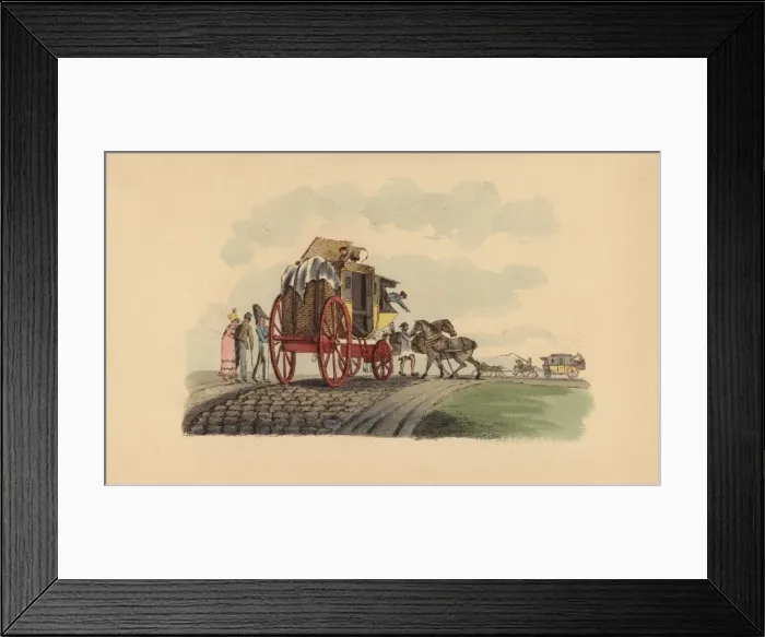 Framed Print : French diligence, half wagon, half coach Framed Print : French diligence, half wagon, half coach