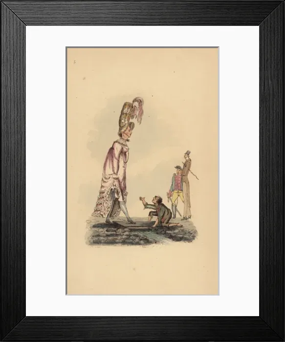 Framed Print : Fashionable woman near the Palais Royale, Paris, circa 1815 Framed Print : Fashionable woman near the Palais Royale, Paris, circa 1815