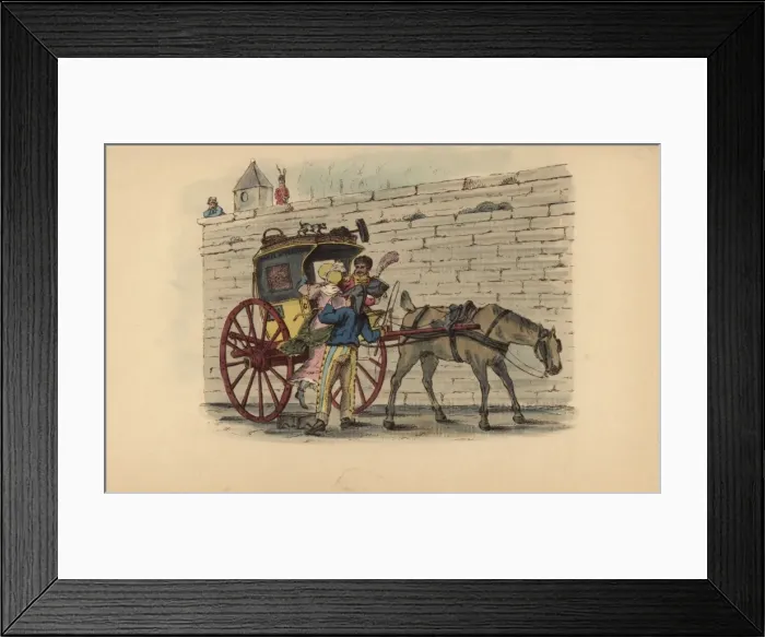 Framed Print : Passengers boarding a pot de chambre near Framed Print : Passengers boarding a pot de chambre near