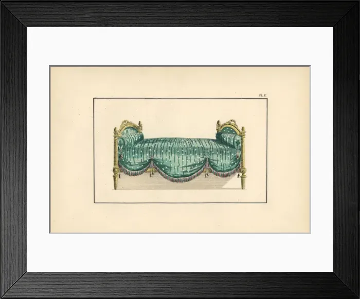 Framed Print : Marie Antoinettes bed at Trianon, in gilded Framed Print : Marie Antoinettes bed at Trianon, in gilded