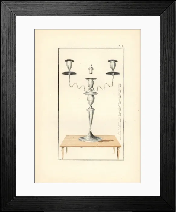 Framed Print : Oval chinoiserie candlestick Framed Print : Oval chinoiserie candlestick