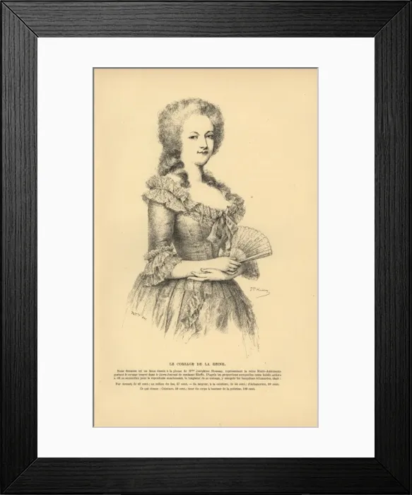 Framed Print : Queen Marie Antoinette in her bodice - sketch Framed Print : Queen Marie Antoinette in her bodice - sketch