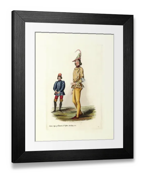 Framed Print : Male fashion from the reign of Edward IV, 1461-1470 Framed Print : Male fashion from the reign of Edward IV, 1461-1470