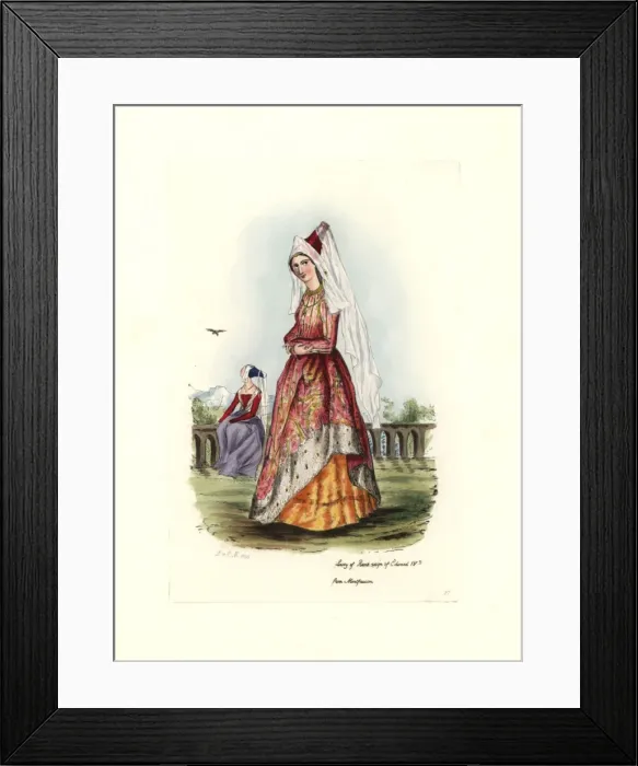 Framed Print : Lady of rank from the reign of Edward IV, 1461-1470 Framed Print : Lady of rank from the reign of Edward IV, 1461-1470