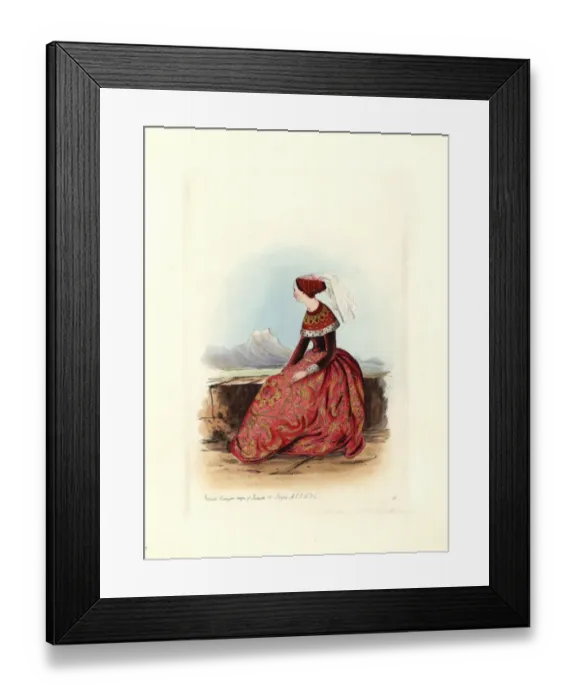 Framed Print : Female costume in the reign of Richard III, 1483-1485 Framed Print : Female costume in the reign of Richard III, 1483-1485