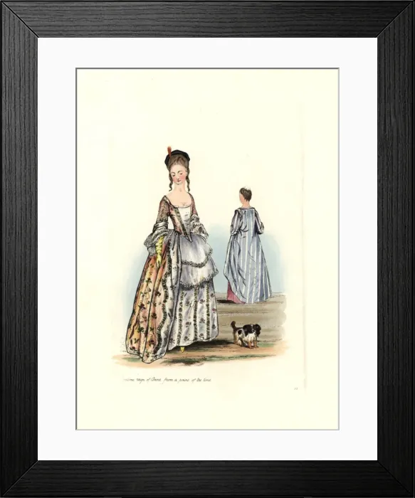 Framed Print : Female costume from the time of Queen Anne Framed Print : Female costume from the time of Queen Anne