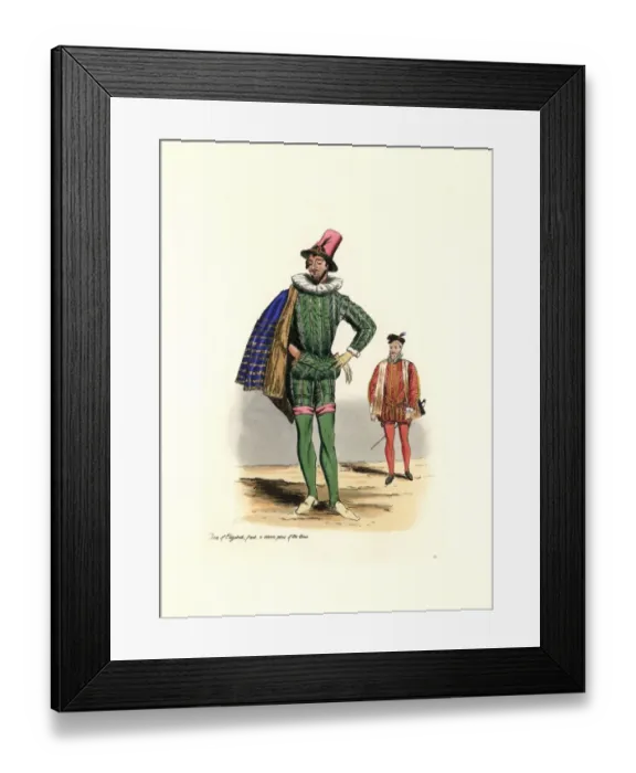 Framed Print : Male fashion from the time of Elizabeth I Framed Print : Male fashion from the time of Elizabeth I