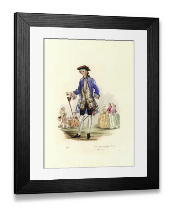 Framed Print : Costumes from the reign of George II, 1751 Framed Print : Costumes from the reign of George II, 1751