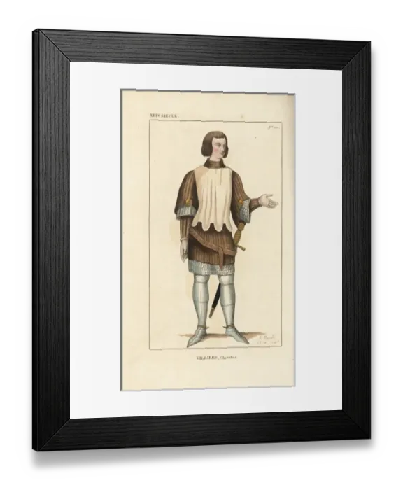 Framed Print : Military costume of Villiers, an ordinary French Framed Print : Military costume of Villiers, an ordinary French