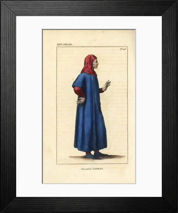 Framed Print : Giraud de l Inhan or Dan Helinan, French poet, died 1223 Framed Print : Giraud de l Inhan or Dan Helinan, French poet, died 1223