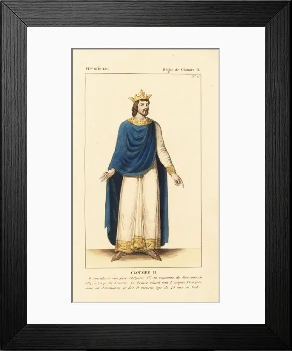 Framed Print : Chlothar II, King of Neustria and King of all the Franks Framed Print : Chlothar II, King of Neustria and King of all the Franks