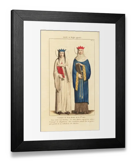 Framed Print : Costumes of two unknown queens of France Framed Print : Costumes of two unknown queens of France