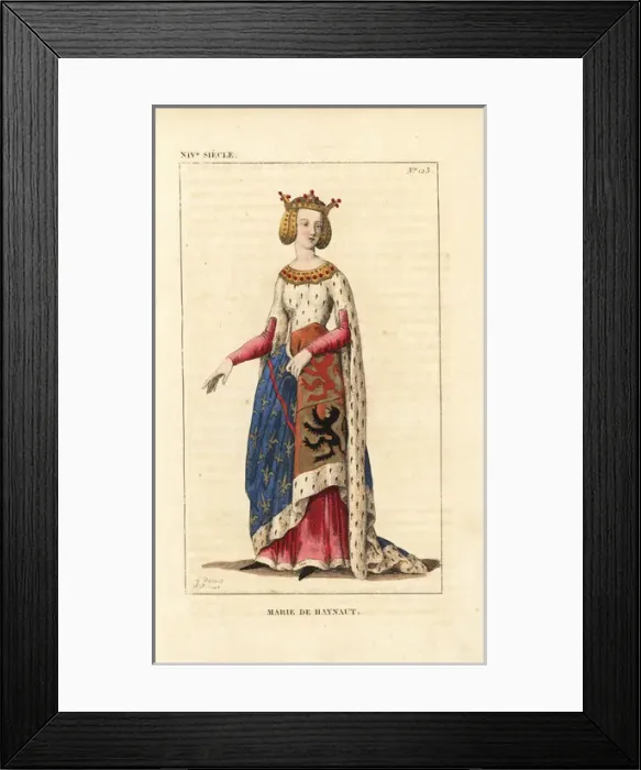 Framed Print : Marie de Hainaut, Mary of Avesnes, 1280-1354 Framed Print : Marie de Hainaut, Mary of Avesnes, 1280-1354