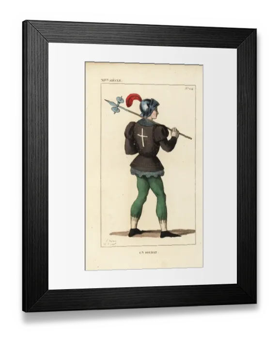 Framed Print : French soldier in the infantry of a crusading Framed Print : French soldier in the infantry of a crusading