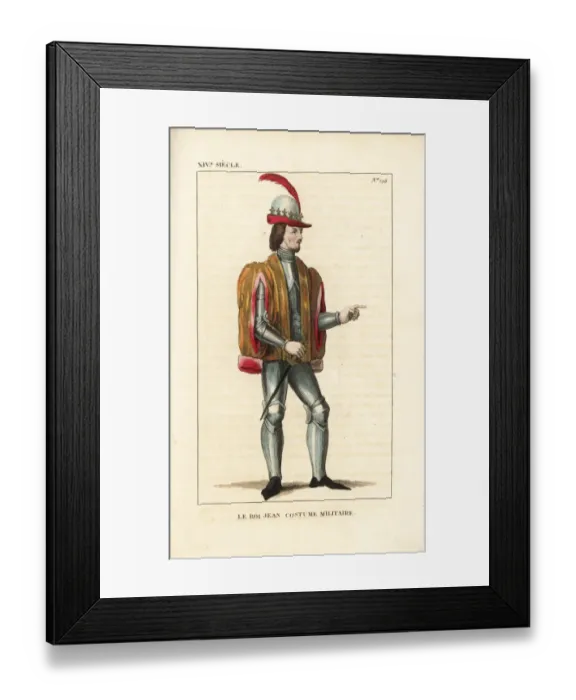 Framed Print : Jean le Bon, John II, King of France, military costume Framed Print : Jean le Bon, John II, King of France, military costume