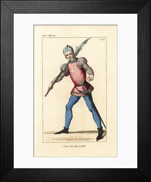 Framed Print : French soldier in the infantry of a crusading Framed Print : French soldier in the infantry of a crusading