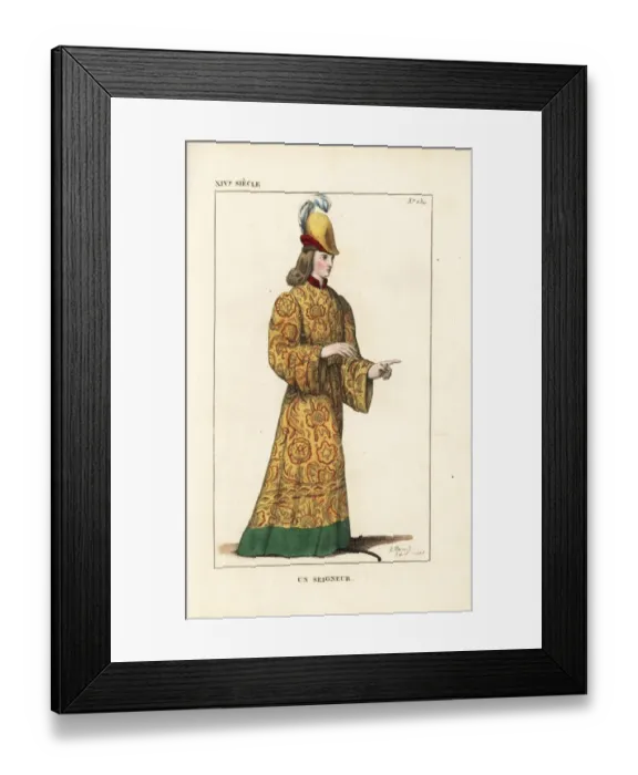 Framed Print : Lord in the court of Jean le Bon, 14th century Framed Print : Lord in the court of Jean le Bon, 14th century