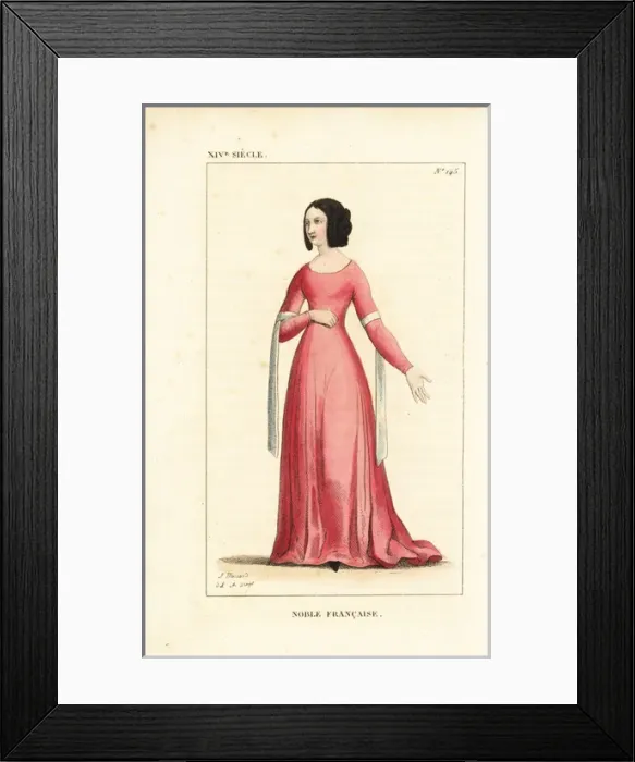 Framed Print : French noblewoman, 14th century Framed Print : French noblewoman, 14th century